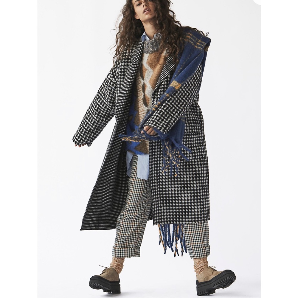 Free People Houndstooth Chelsea Coat